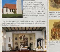 Bemalung des Altarraums der St.Bonifatiuskirche in Schnellldorf/Mittelfranken aus: Broschüre „Kirchengemeinden im Raum Schnelldorf laden ein“, S.8-10