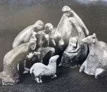 Krippe , Postkarte von ca 1952 
